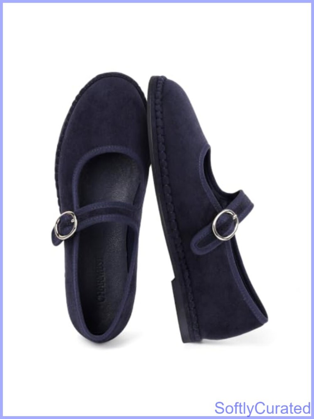 Faux Suede Mary Jane Ballet Flats Adjustable Buckle Casual Shoes